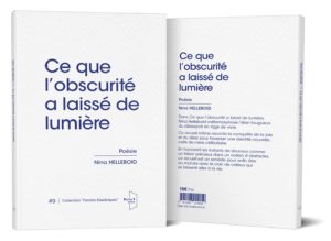couverture du recueil de poésie Ce que l'obscurité a laissé de lumière, publié aux éditions porte7 de Nina Helleboid